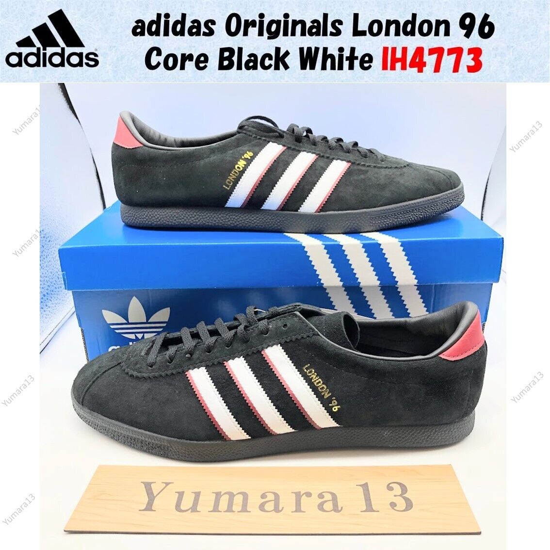 adidas Originals London 96 Core Black White IH4773 Men's adidas Originals London 96 Core Black White IH4773 Men's