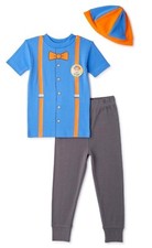 Blippi Pajamas Hat Boy Girl Toddler 4T 4 Shirt Pant Halloween Costume Set Outfit