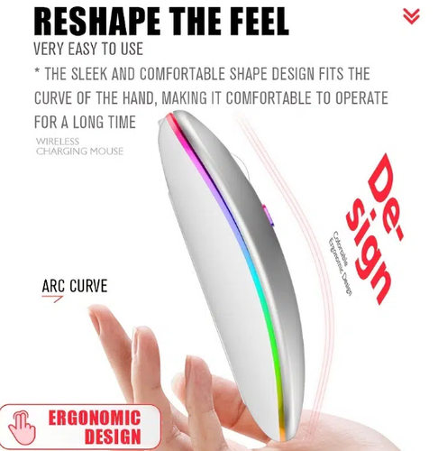 Wireless Mouse Mute Rechargable, For Notebook Desktop - Picture 4 of 5