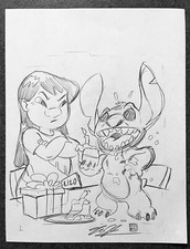 Lilo And Stitch ORIGINAL PENCIL SKETCH by Tim Shinn