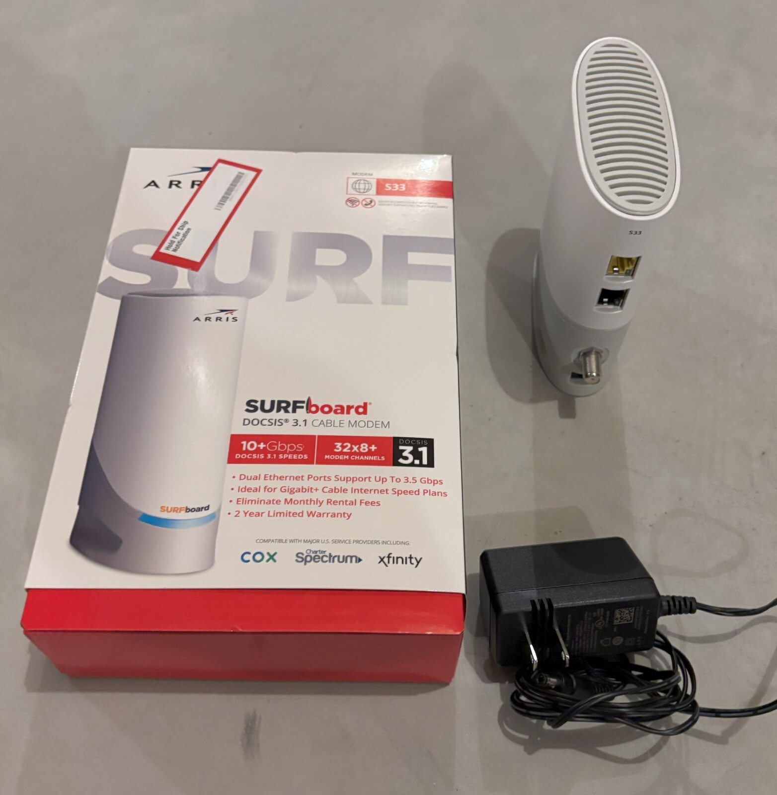ARRIS S33 SURFboard DOCSIS 3.1 Multi-Gigabit Cable Modem 2.5 Gbps ...