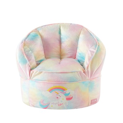 Multicolored Tie Dye  Round Bean Bag for Children's Room Décor