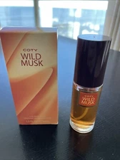 Vintage Coty Wild Musk Perfume Cologne Spray 1.5 Fl Oz w/ Box Estate Sale Find
