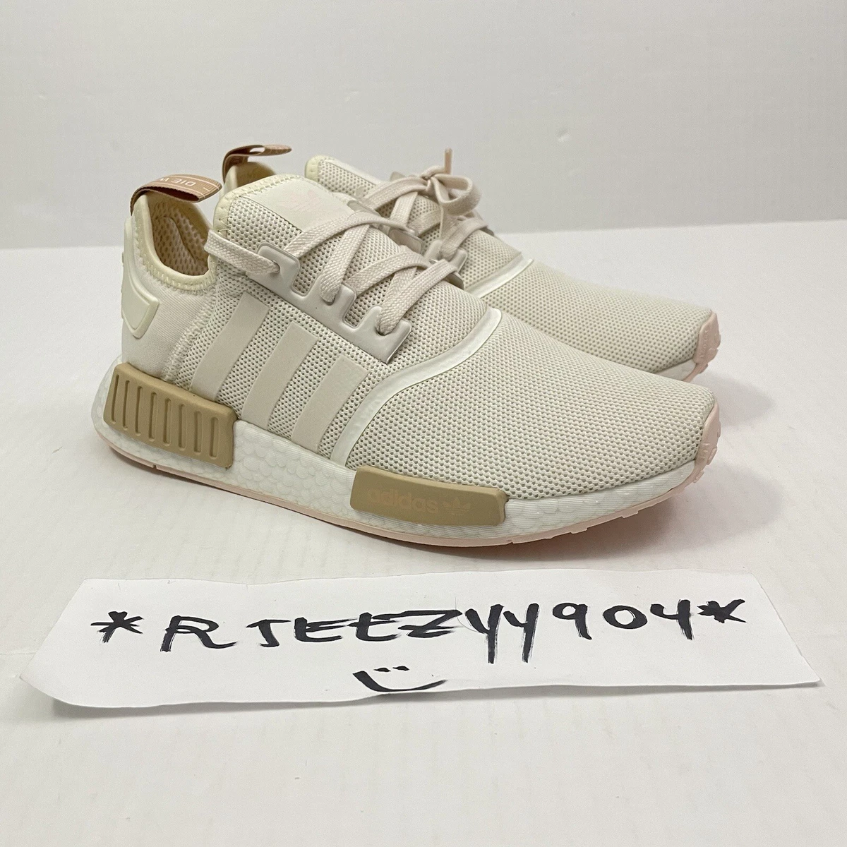 $160 Womens Size 9.5 Adidas NMD R1 Chalk White Beige Cream Boost FW6432 2 | eBay