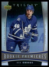 2006-07 Upper Deck Trilogy Ben Ondrus Rookie /999 Toronto Maple Leafs #154