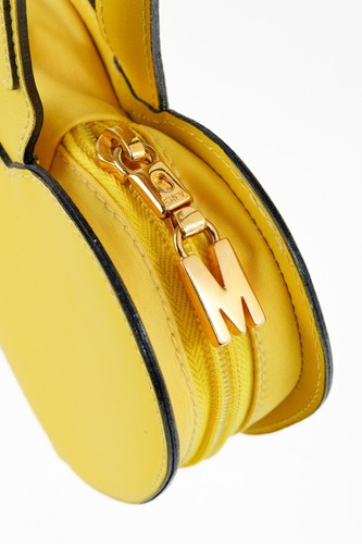 Moschino Golden Heart Yellow Leather Wrist Bag - Picture 7 of 8