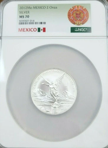 2012 MEXICO SILVER LIBERTAD 2 ONZA NGC MS 70 PERFECT EXTREMELY SCARCE REGISTRY