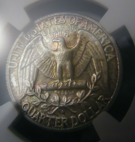 Rainbow Toned 1964 D/D Quarter NGC MS62 Uncirculated RPM - Picture 7 of 7