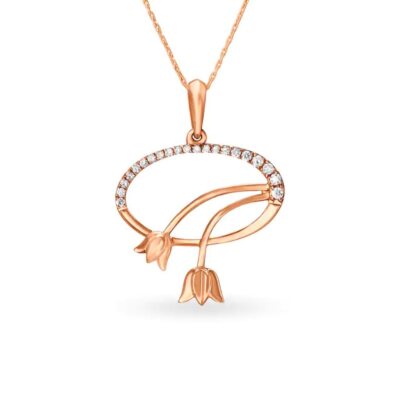22K/18K Real Certified Fine Rose Gold Classy CZ Womens Pendant