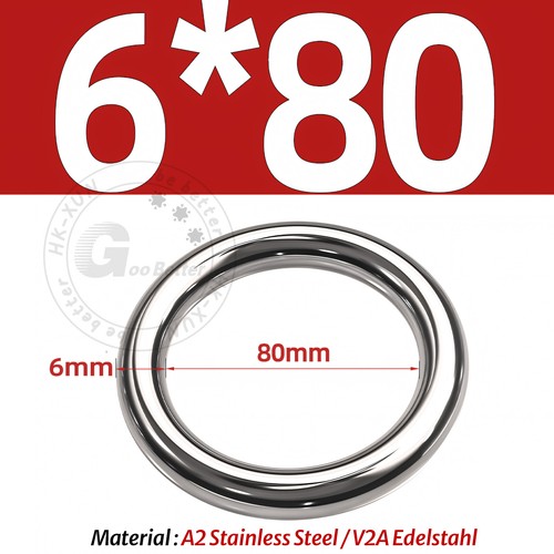 Welded Smooth Metal O Ring A2 Stainless Steel Rings Heavy Duty 15mm-150mm ID - Picture 55 of 112