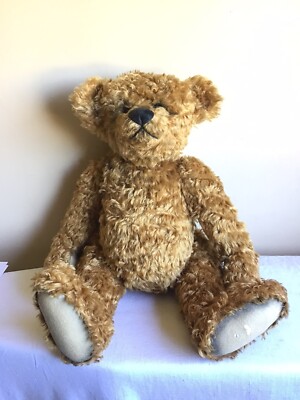 Vintage Kimbearlys Originals Furry Brown 5 Way Jointed Teddy Bear Plush Toy 24''H