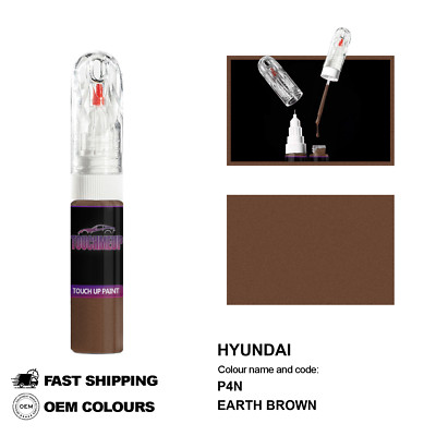 FÜR HYUNDAI EARTH BROWN P4N Touch Up Lackstift Pinsel Fix Kit Kratzer Chip Set