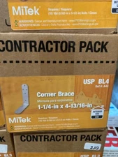 MiTek USP BL4 1-1/4" x 4-13/16" Steel Corner Brace - 25 pcs