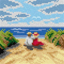 Orchidea Gobelin canvas for halfstitch without yarn At the Seaside 3534D