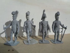 Stadden, Mexican lot of 4 Battle of the Alamo 1836, rare unpainted 54mm lead, ME