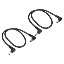2Ft 5.5 x 2.1mm Male to Male DC Power Cable 2Pcs 18AWG Wire Adapter 90 Degree...