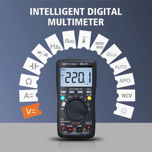 ZOYI ZT-300AB Bluetooth Multimeter — 6000 Count, TRMS, Smart Mode - Picture 3 of 17