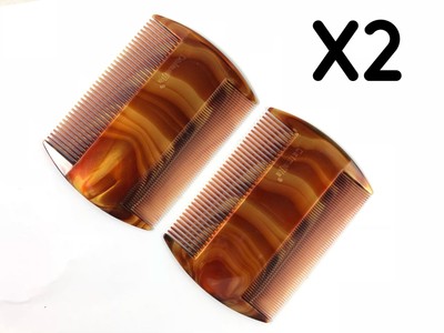 2 X Plastic Fine Tooth Premium Comb Head Hair Nit Flea Lice Eggs
