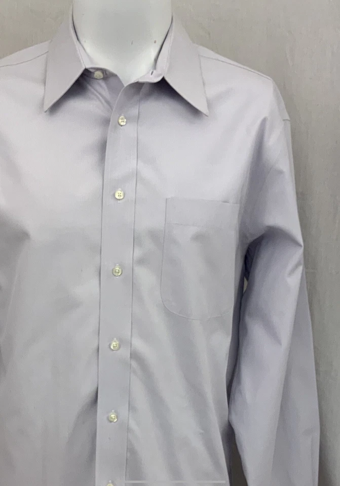 Jos A Bank Dress Shirt 16 35 Purple 100% Cotton Tailored Fit YGI O2-312 - Image 3 of 4