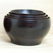 Owan Japanese Nesting bowl Echizen Lacquerware Blash Hake Negoro set of 4 Black