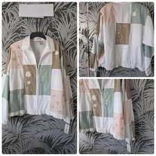 New Vintage Koret Francisca Shell Jacket Size Xl English Garden Patchwork Floral
