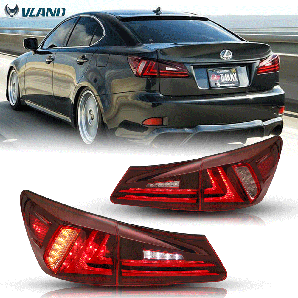 VLAND LED Red Tail Lights Conversions For Lexus IS250 IS350 ISF 2006