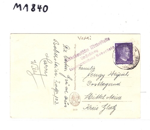 GERMANY (Poland) WW2 Card *VoMi Lager 103* BOBERTSEIN CAMP Cachet 1942 PPC MA840 - Picture 7 of 12