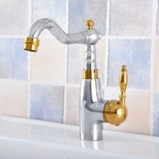 Gold  Silver Single Handle/Hole Kitchen Faucet Bathroom Sink Mixer Tap 2sf816