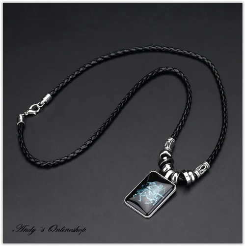 Sternzeichen Leder Halskette mit Anhänger Kette 12 Sternzeichen Geschenk Unisex - Bild 2 von 21