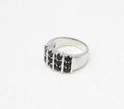 925 Sterling Silver Faceted Round Cut Sapphire Linear Band Ring Sz 6.5 RG3453 — photo 5