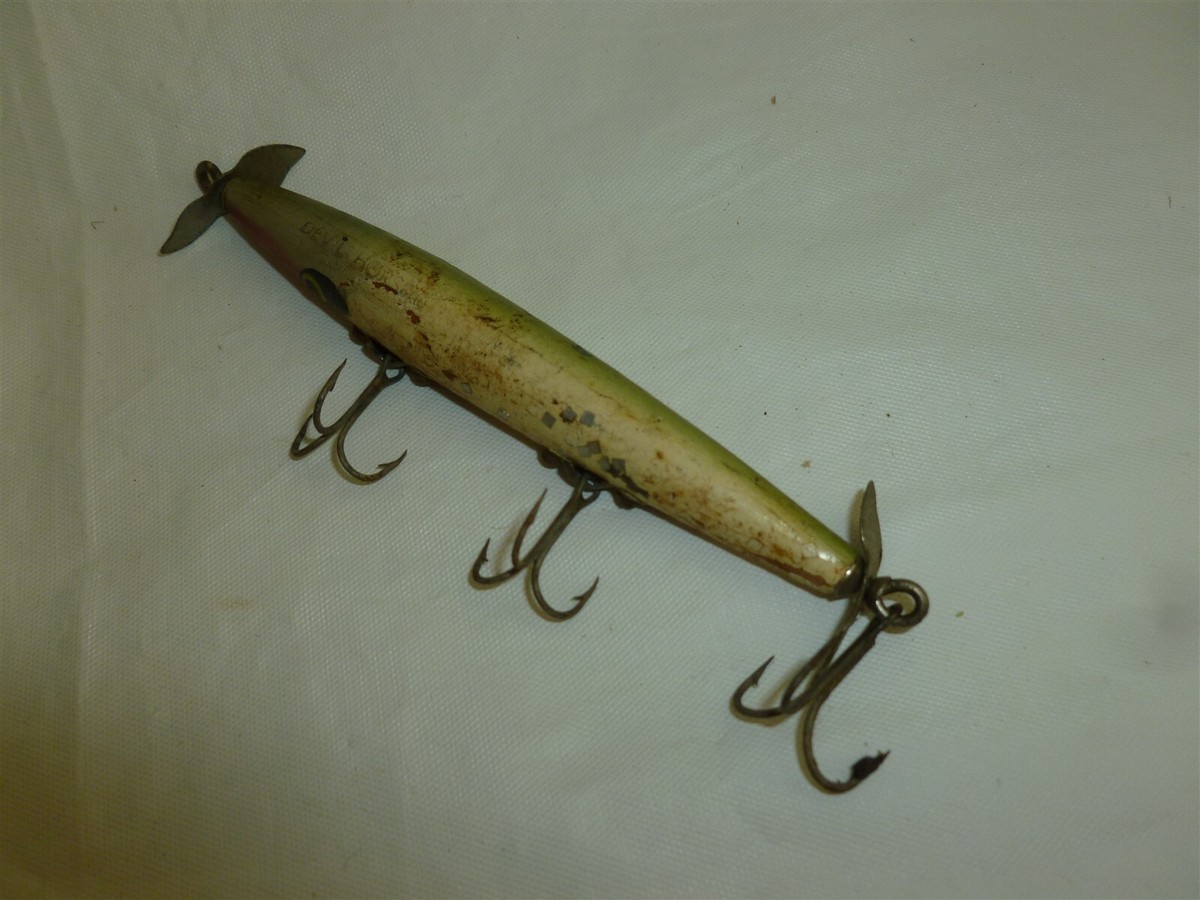 オールドウッドベイト、鰯 Vintage 4 Inch Wood Smithwick Devil Horse Fishing Lure Lot K