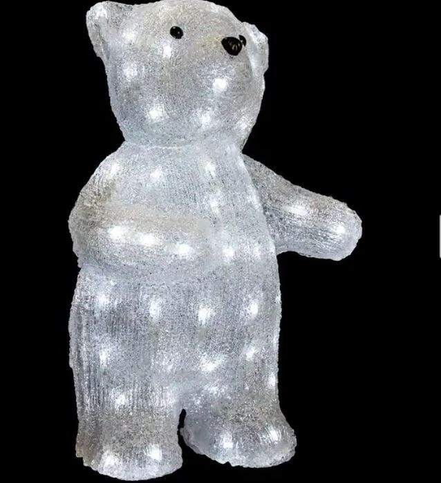 LED Lighted Commercial Grade Acrylic Polar Bear Outdoor Christmas