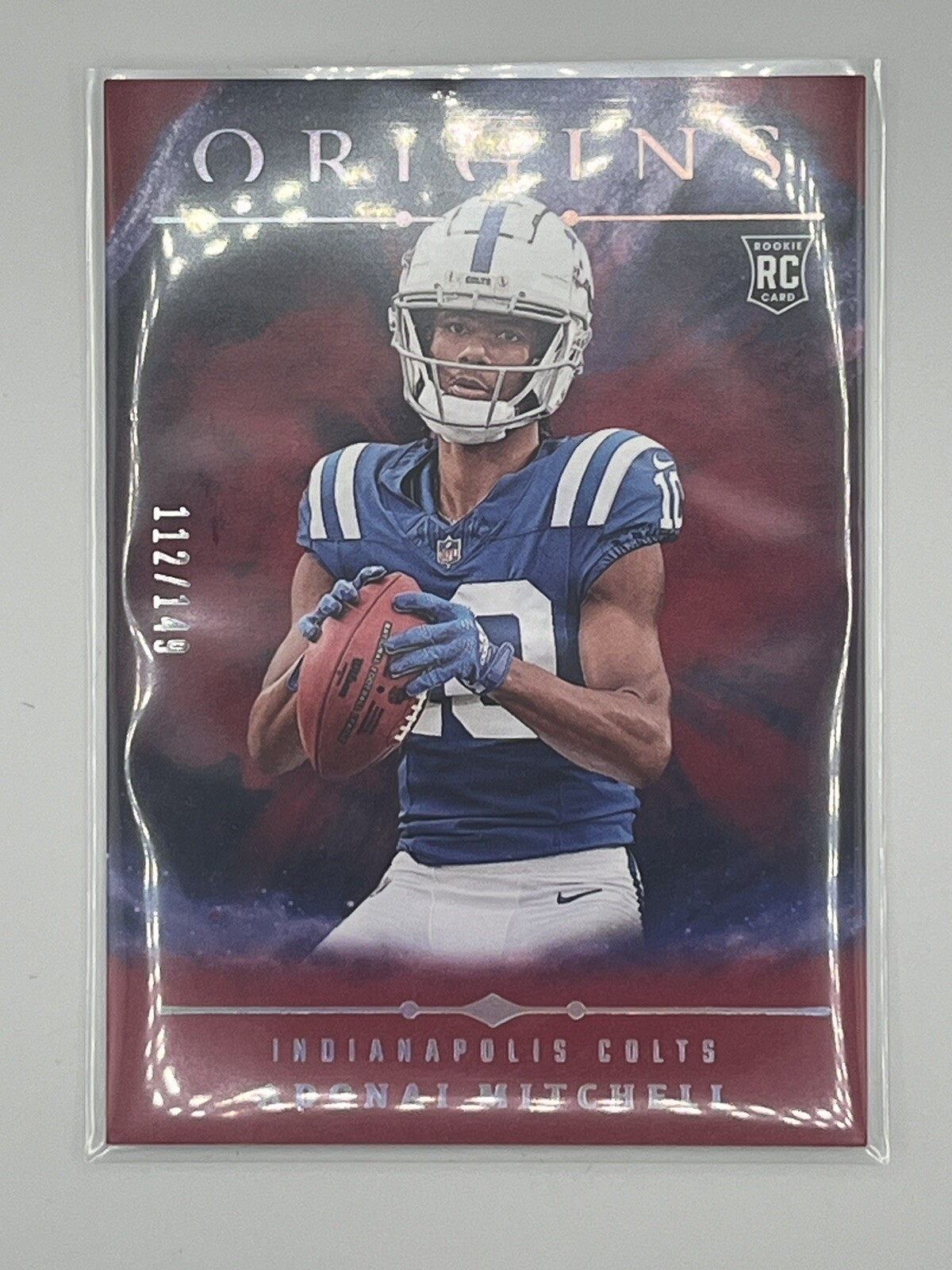 2024 PANINI ORIGINS ADONAI MITCHELL ROOKIE RC 112/149 RED PARALLEL #108 COLTS