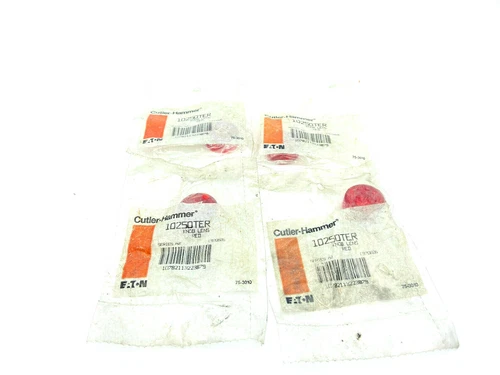 NEW CUTLER-HAMMER (EATON) 10250TER RED KNOB LENS (LOT OF 4)