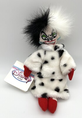 Nwt Disney Store 101 Dalmatians “cruella” Villains Mini Bean Bag Plush 