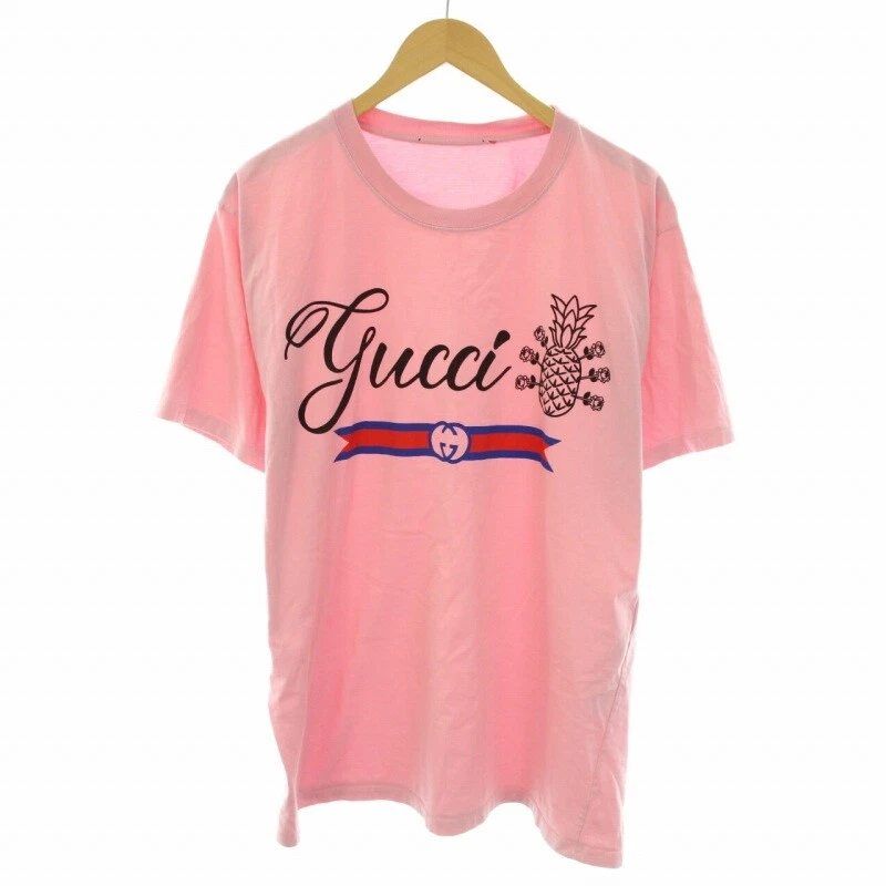 Gucci 22Ss Pineapple T-Shirt Cut And Sewn Crew Neck Short Sleeve Gg Pattern Logo