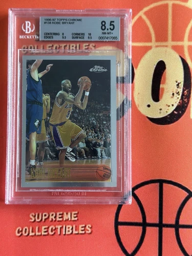 1996-97 KOBE BRYANT TOPPS CHROME #138 ROOKIE CARD LAKERS BGS 8.5 NM-MT