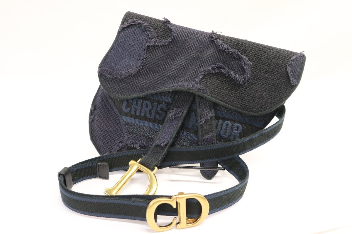 Christian Dior Saddle Belt Bag Blue Black Camo Canvas  display picture 1