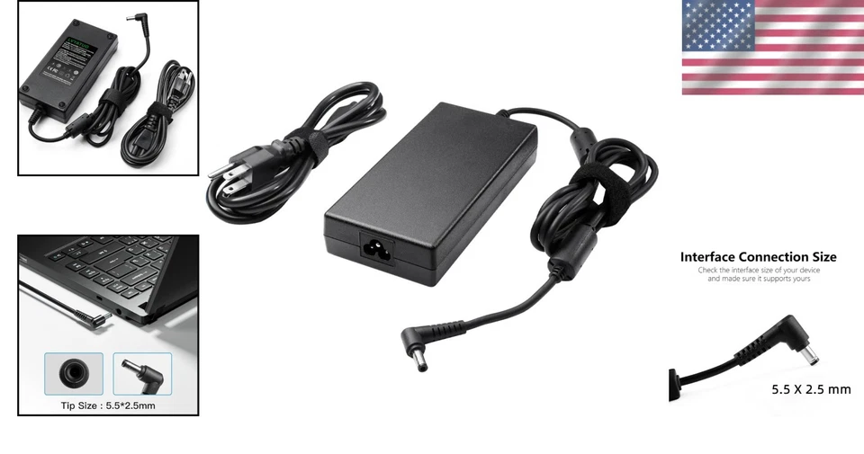 Cargador para portátil MSI Gaming 180W - Carga rápida Foto 2 de 4