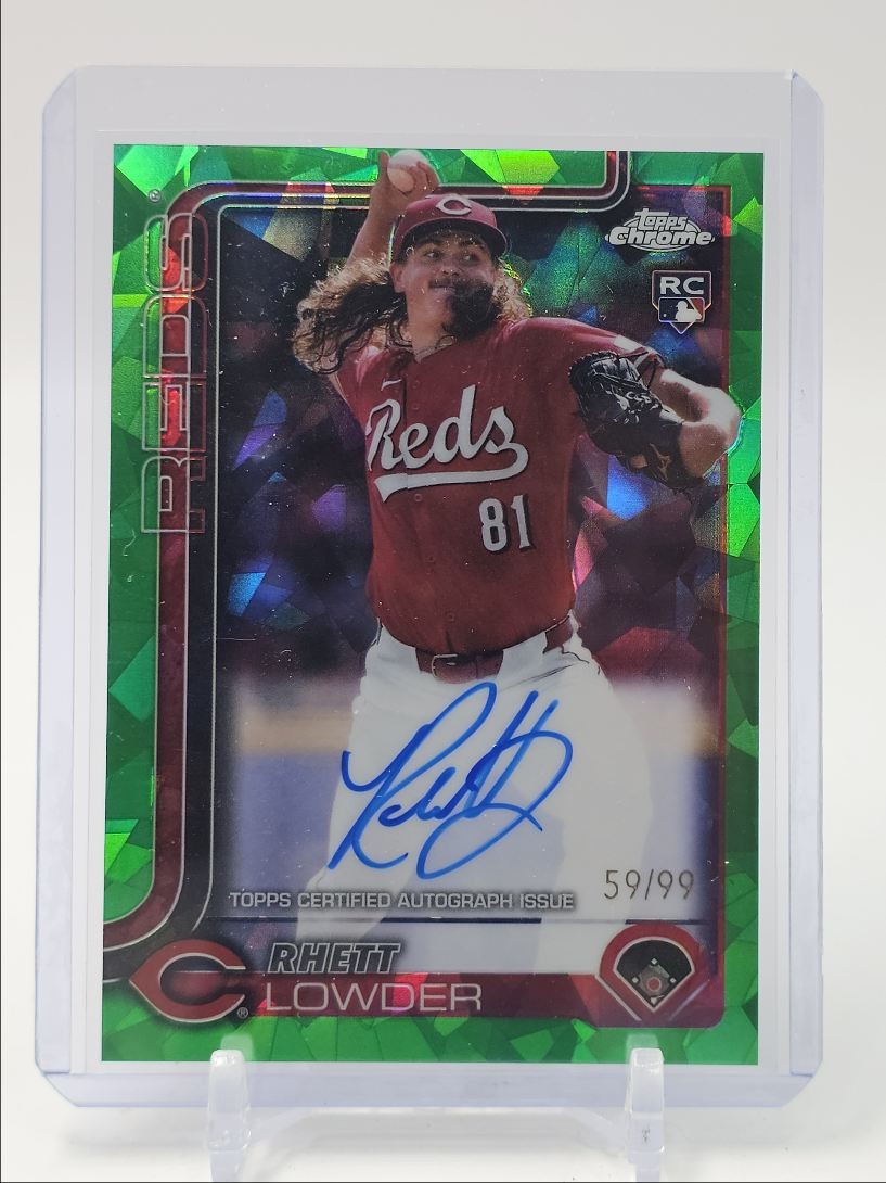 RHETT LOWDER 2025 TOPPS CHROME ROOKIE SAPPHIRE GREEN RC AUTO /99 Q2491