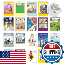 NobleWorks 20 Assorted Box Set Funny Birthday Greeting Cards w/ 5 x 7 Envelopes