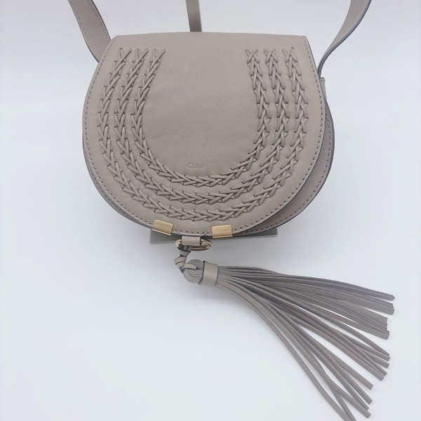 Chloe Marcie Mini Fringe Crossbody Bag Genuine Leather Mocha Discontinued Rare