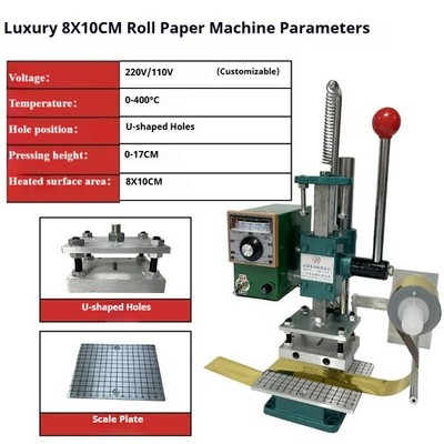 Gilding machine, leather embossing, hot creasing machine, wood branding