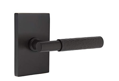 Emtek Select Passage, Rectangular Rosette, T-Bar Stem, Hammered Handle US19 LH