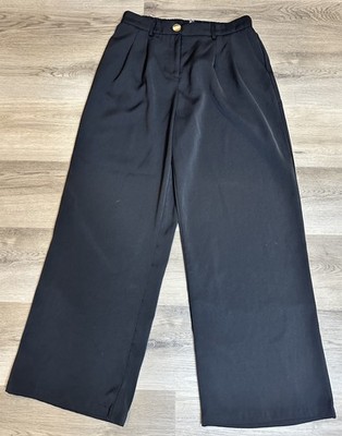 Women s Lillusory Black Wide Leg Pants With Stretch Size Large