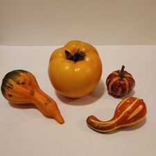 Realistic Faux Vegetables 1 Heavy Yellow Tomato 3 Squash Very Nice Quality