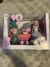 NIB Disney Alice in Wonderland Mad Hatter Figure Tea Party Classic Doll Play Set
