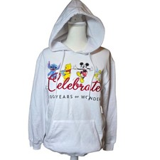 Disney 100 Years Of Wonder Celebrate Hoodie Women's Junior L 11/13 White