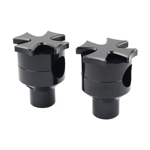 Universal 2 Aufstieg Lenker Riser Clamp Für Harley Softail Dyna Road King BLK - Picture 4 of 13