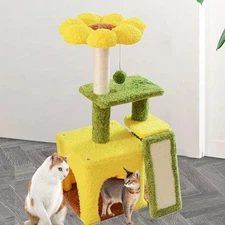 Cat Tree Cute House Vertical Pet Supplies Warm Scratch Post for Kittens Rest